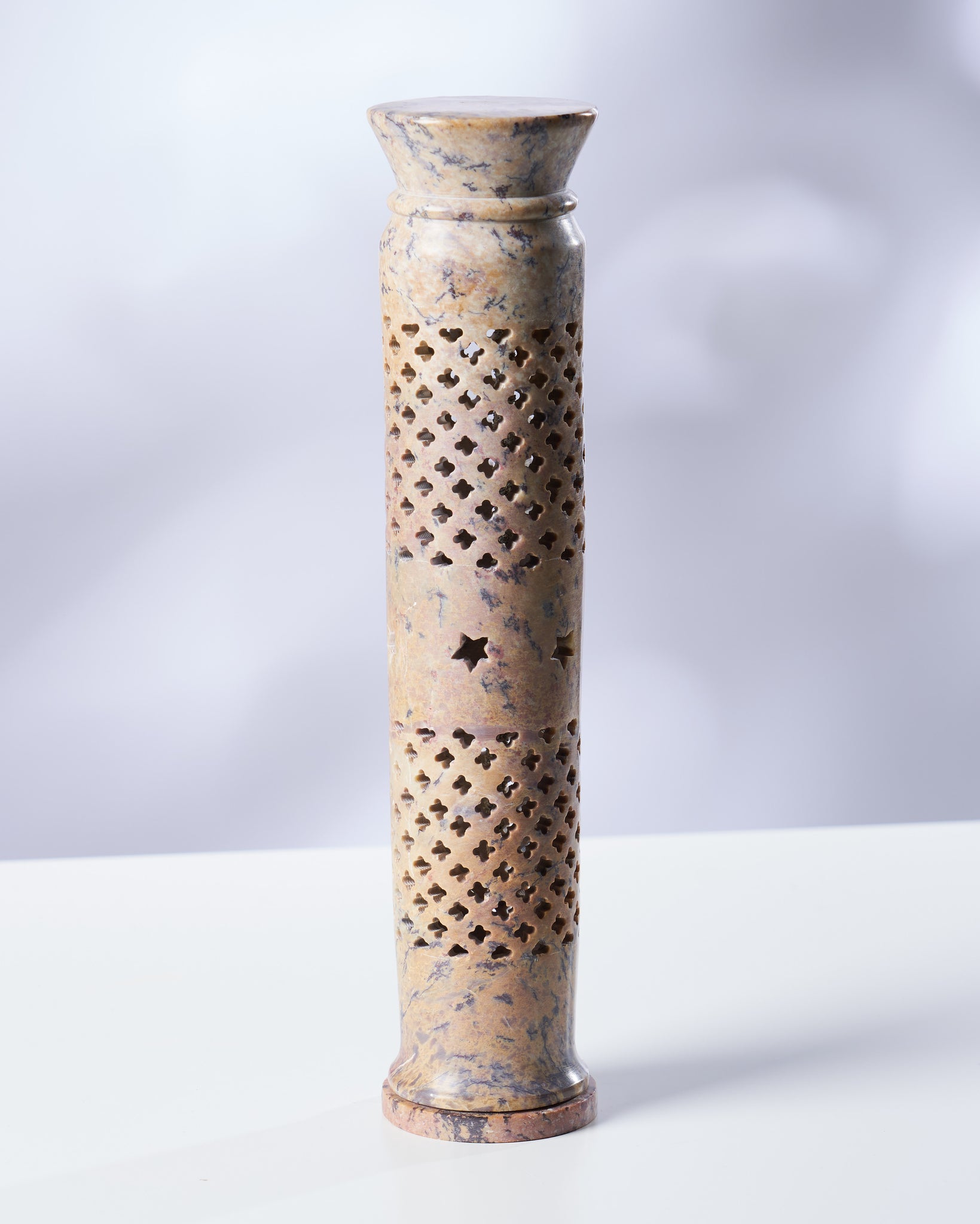 Hand-Carved Soapstone Incense Tower - Elevate Your Meditation and Sacred Rituals with this Unique Incense Burner Made from Precious Indian Soapstone