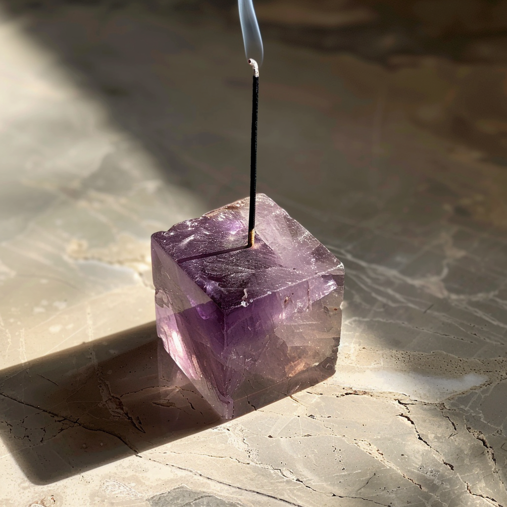 Amethyst Incense Holder Cube