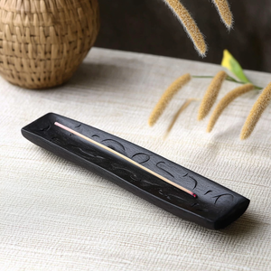 Black Wooden Incense Holder – Grounding Elegance