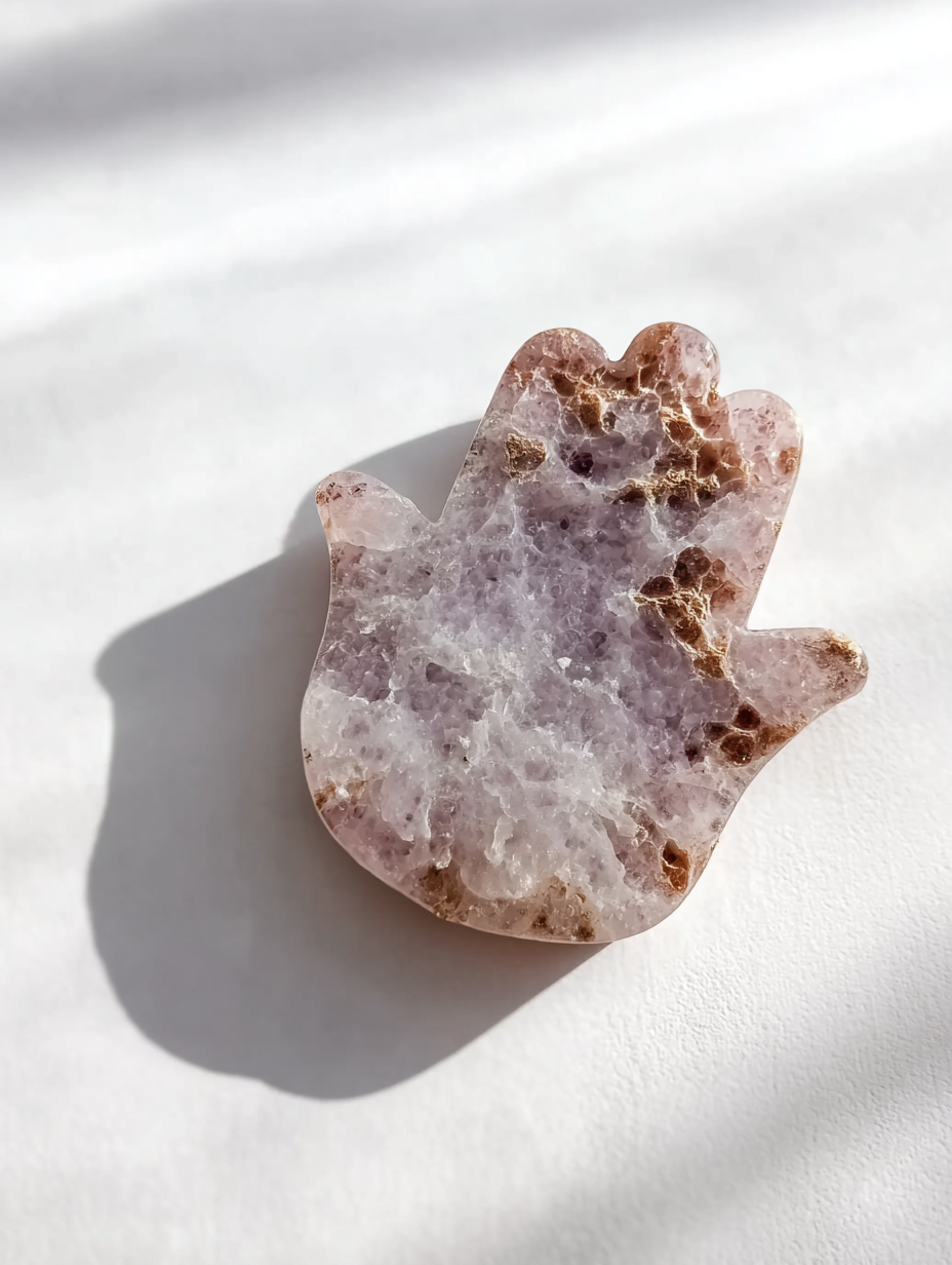 Pink Amethyst Hamsa Hand