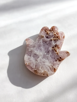 Pink Amethyst Hamsa Hand