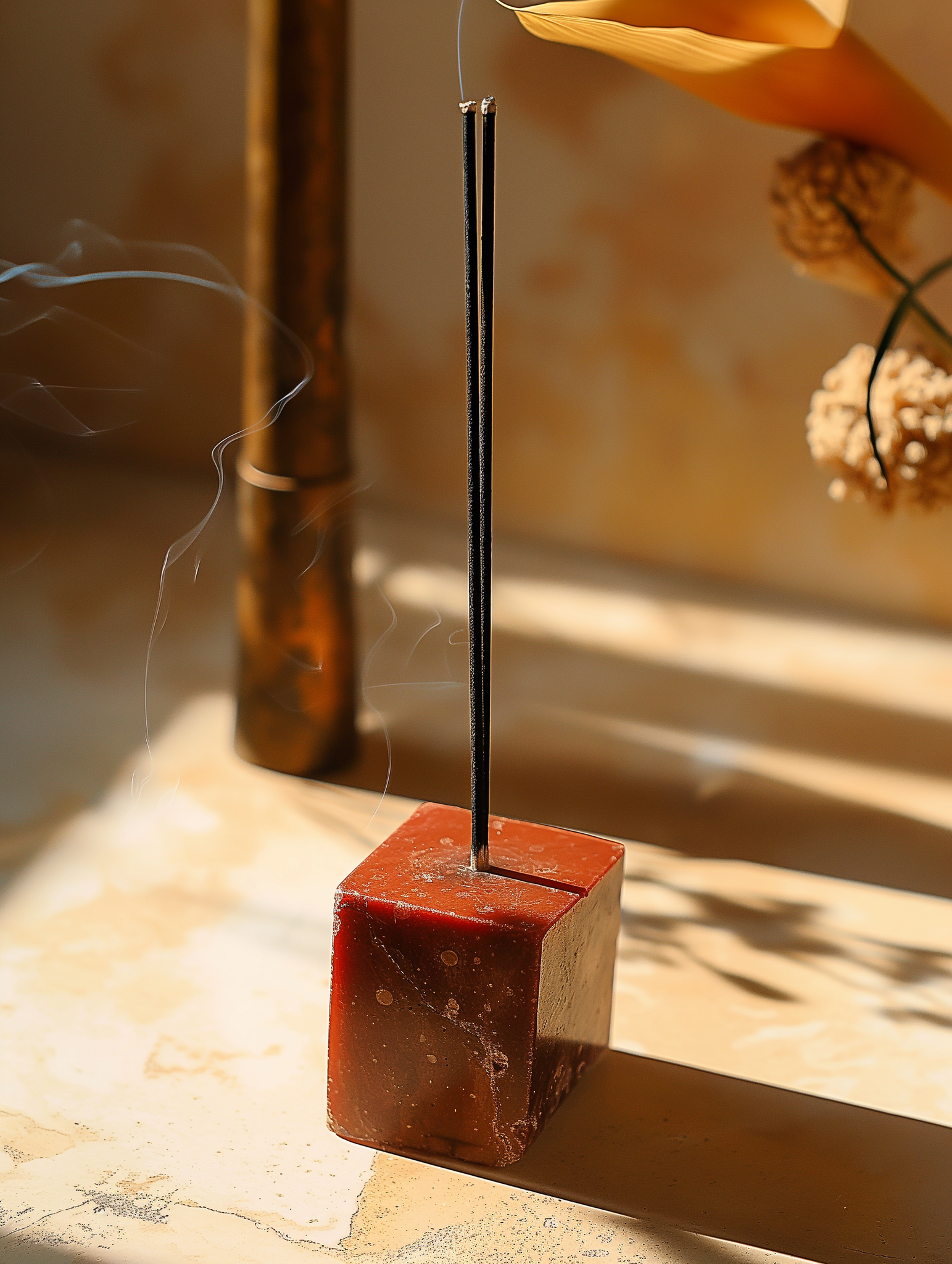 Red Jasper Incense Holder Cube