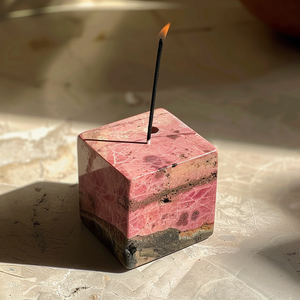 Rhodonite Incense Holder Cube