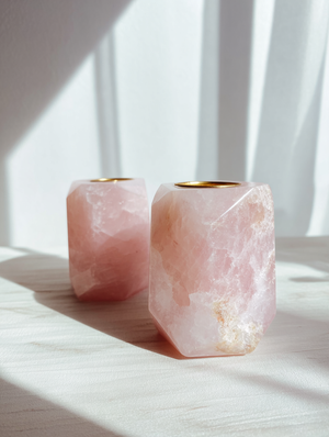 Rose Quartz Taper Candleholder