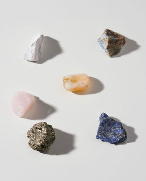 Scorpio Zodiac Stones Set - Intuitively Selected Crystals | Cleansed and Charged | Spiritual Healing | Pyrite, Citrine, Rose Quartz, Blue Onyx, Sodalite, White Howlite | 2”x1” Stones