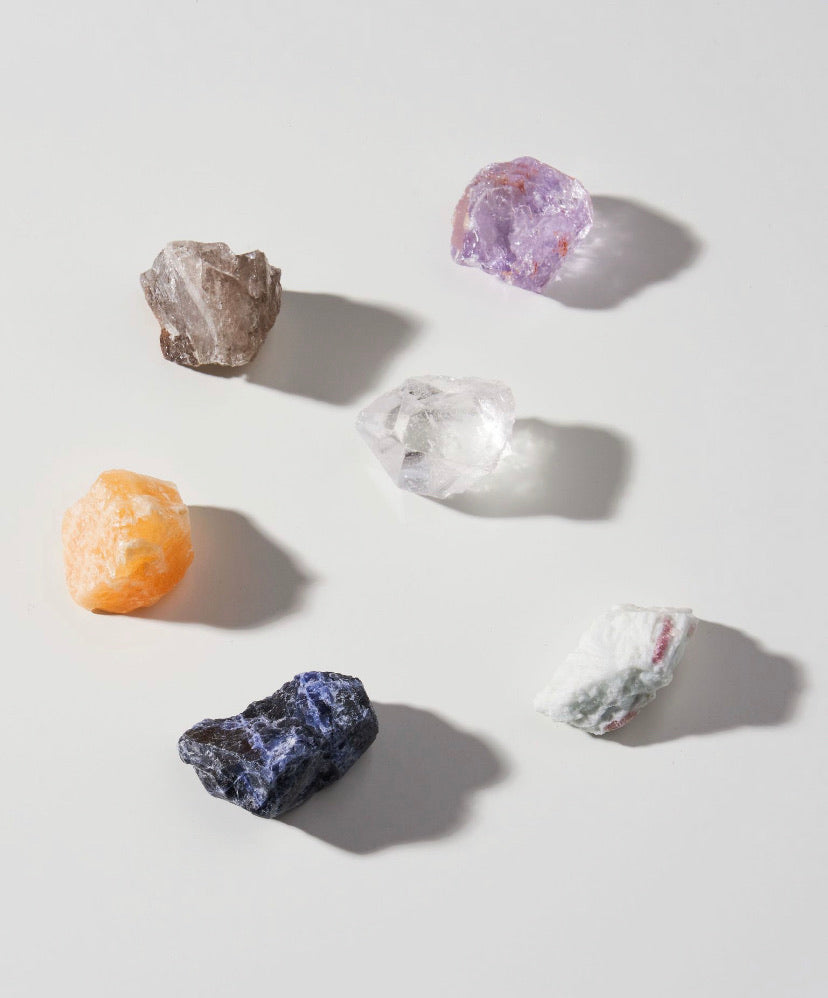 Sagittarius Zodiac Stones Set - Intuitively Selected Crystals | Cleansed and Charged | Spiritual Healing | Orange Calcite, Pink Tourmaline, Crystal Quartz, Sodalite, Smoky Quartz, Amethyst | 2”x1” Stones