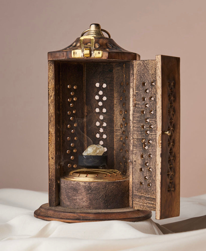 Experience Tranquility with Our Mango Wood Incense Tower and Resin Burner