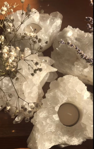 Clear Quartz Candleholder: Your Space's Unique Energetic Healer | Manifestation, Protection, and Beauty Combined