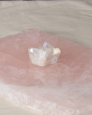 Angel Aura Quartz Heart Stone - 2x2” | Creative Power, Inspiration, and Manifestation | Iridescent Aura | Natural Crystal Formation