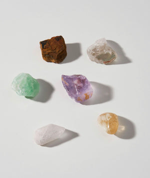 Capricorn Zodiac Stones Set - Intuitively Selected Crystals | Cleansed and Charged | Spiritual Healing | Tiger's Eye, Amethyst, Fluorite, Smoky Quartz, Citrine, Crystal Quartz | 2”x1” Stones