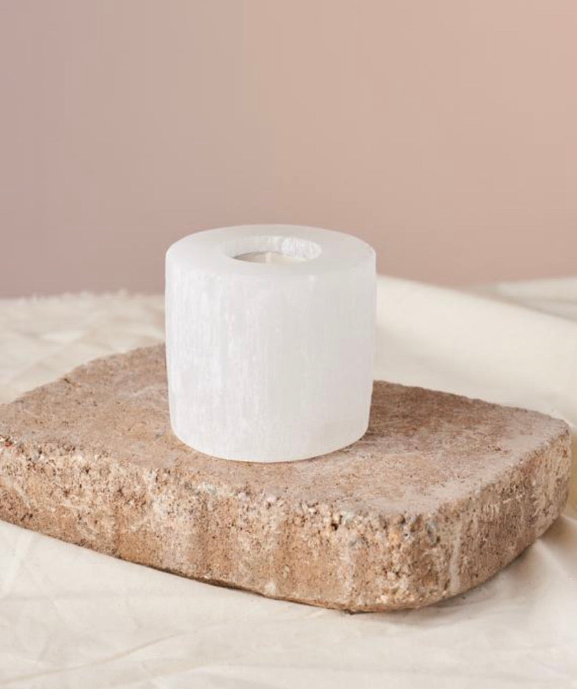Elevate Your Space with Soft Glow | Moroccan Selenite Candle Holder | Perfect for Positive Energy and Manifestations | Fits Votive and Tea Light Candles