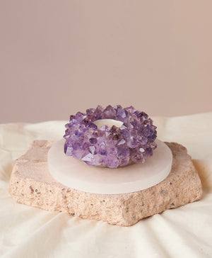 Amethyst Crystal Point Candleholder: Elevate Your Space with Tranquil Radiance | Handmade and Unique