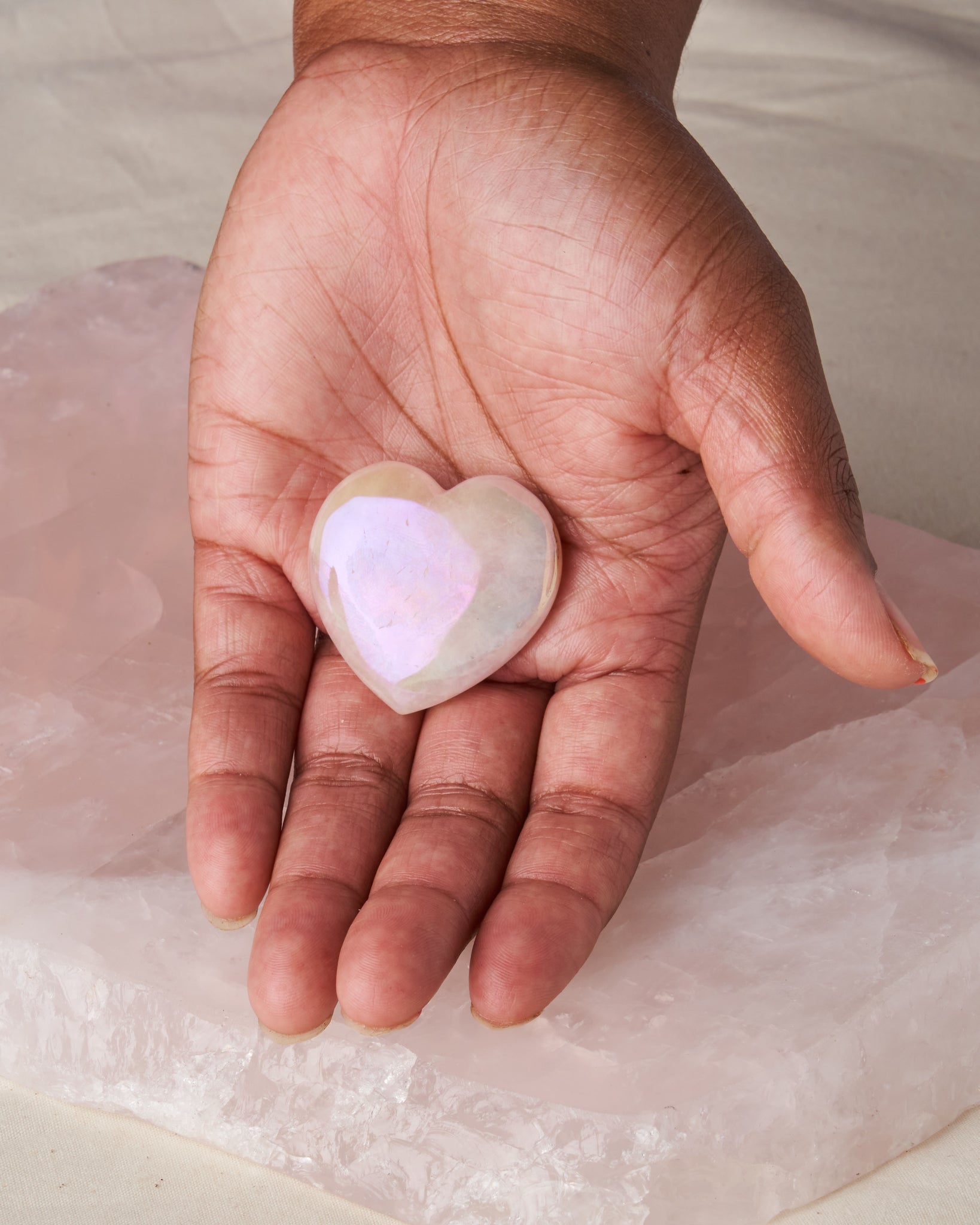 Elevate Your Heart Chakra with Angel Aura Rose Quartz | Conducts Loving Energy | Amplifies Intentions | Promotes Calm, Peace, and Tenderness | Ideal for Meditation and Healing | Enhances Self-Love and Emotional Balance | Polished Angel Aura Rose Quartz Heart Stone | 1.5 x 1.5”