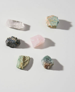Pisces Zodiac Stones Set - Intuitively Selected Crystals | Cleansed and Charged | Spiritual Healing | Fluorite, Amazonite, Crystal Quartz, Rose Quartz, Fuchsite, Green Quartz | 2”x1” Stones