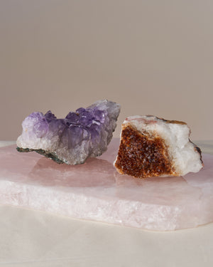 Elevate Your Spirituality with Amethyst and Citrine Crystals | Crown Chakra Activation | Spiritual Wisdom and Prosperity | Perfect for Meditation and Self-Expression | Set of Two Crystals | 4” x 2” on Average