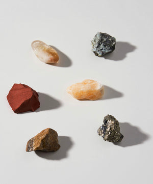 Leo Zodiac Stones Set - Intuitively Selected Crystals | Cleansed and Charged | Spiritual Healing | Tiger’s Eye, Orange Calcite, Red Jasper, Citrine, Pyrite | 2”x1” Stones
