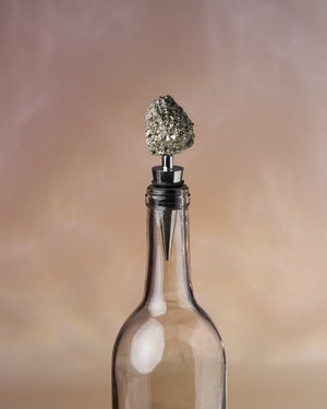 Pyrite Crystal Wine Stopper - Intentional Beverage Preservation | Magic Touch for Pairing | Keeps Wine Fresh | Unique Pyrite Stone