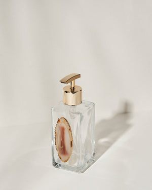 Agate Soap Dispenser - Unique Decor Complement | Nature's Beauty | Large Capacity | Handmade Gift | 5x3” on Average
