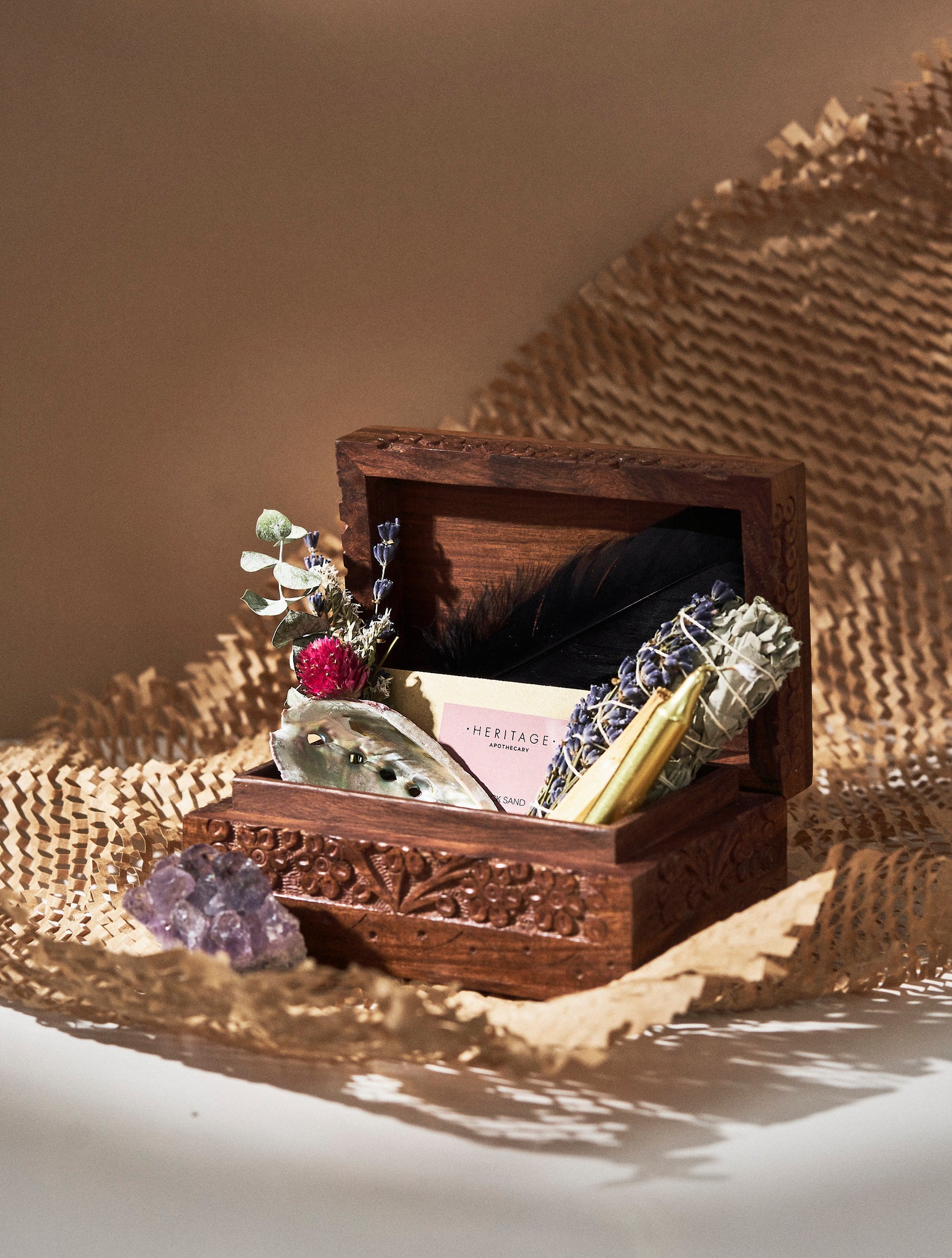 Elevate Your Space with the Heritage Apothecary Signature Smoke Cleansing Kit - Sage, Palo Santo, Amethyst, and More!