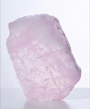 Polished Rose Quartz Display Piece - Soft Pink Natural Stone - Ideal for Altar, Table, or Bookshelf Decor - Unique Shape and Size Variation - Approximately 8x6 Inches by 1 Inch Thick