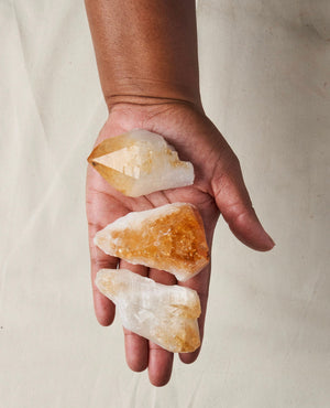 Elevate your energy with Citrine, a crystal known for optimism, motivation, and prosperity. Embrace the stone of success and confident self-expression. Your purchase includes one raw Citrine crystal, averaging 4” x 2”. Each crystal is unique, with natural variations. Expect a 1-3 cm size differential.